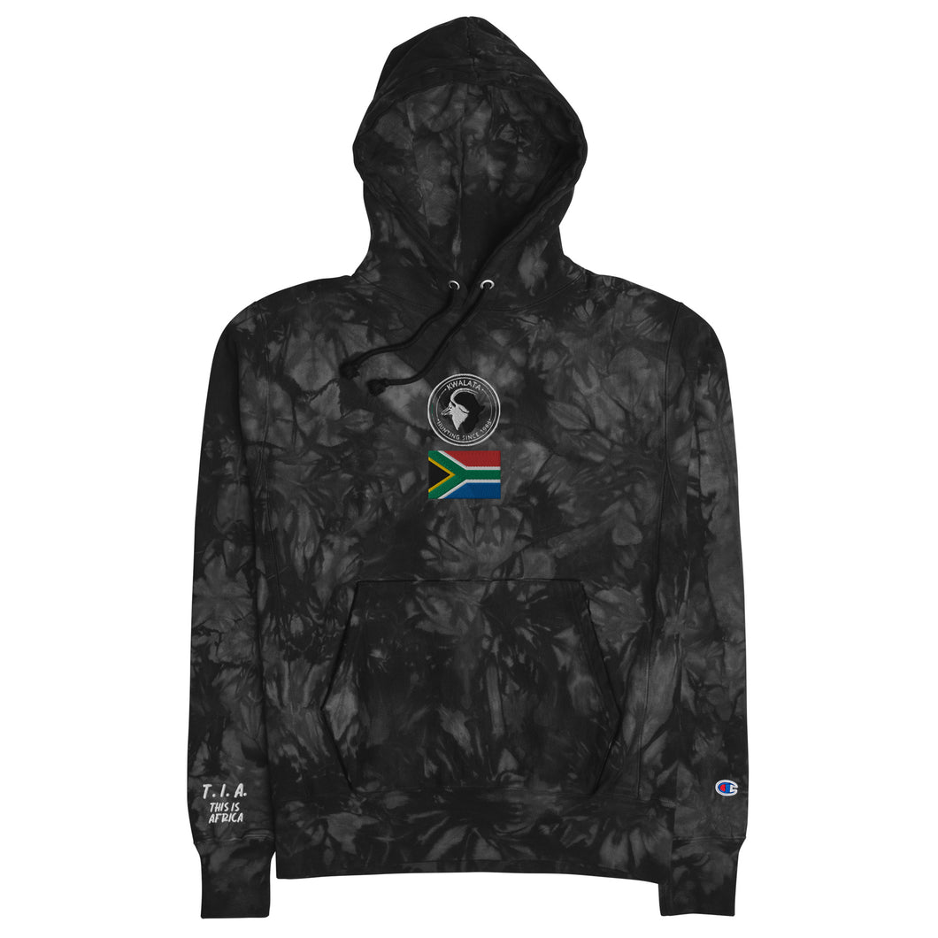 Kwalata Safaris Logo Flag Unisex Champion tie-dye hoodie